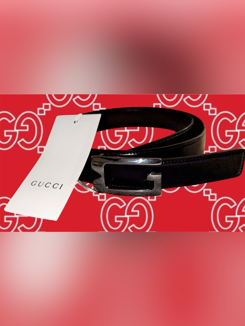 Reversible Black/Brown Gucci Leather Men's Belt with Silver G-Style Buckle